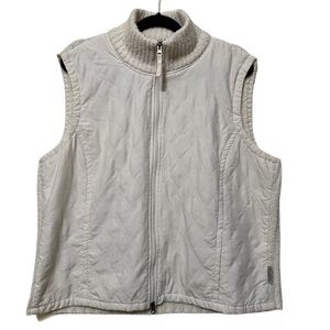 Columbia Sportswear Quilted Cable Knit Full Zip Vest Women’s 2X Cream Outdoor